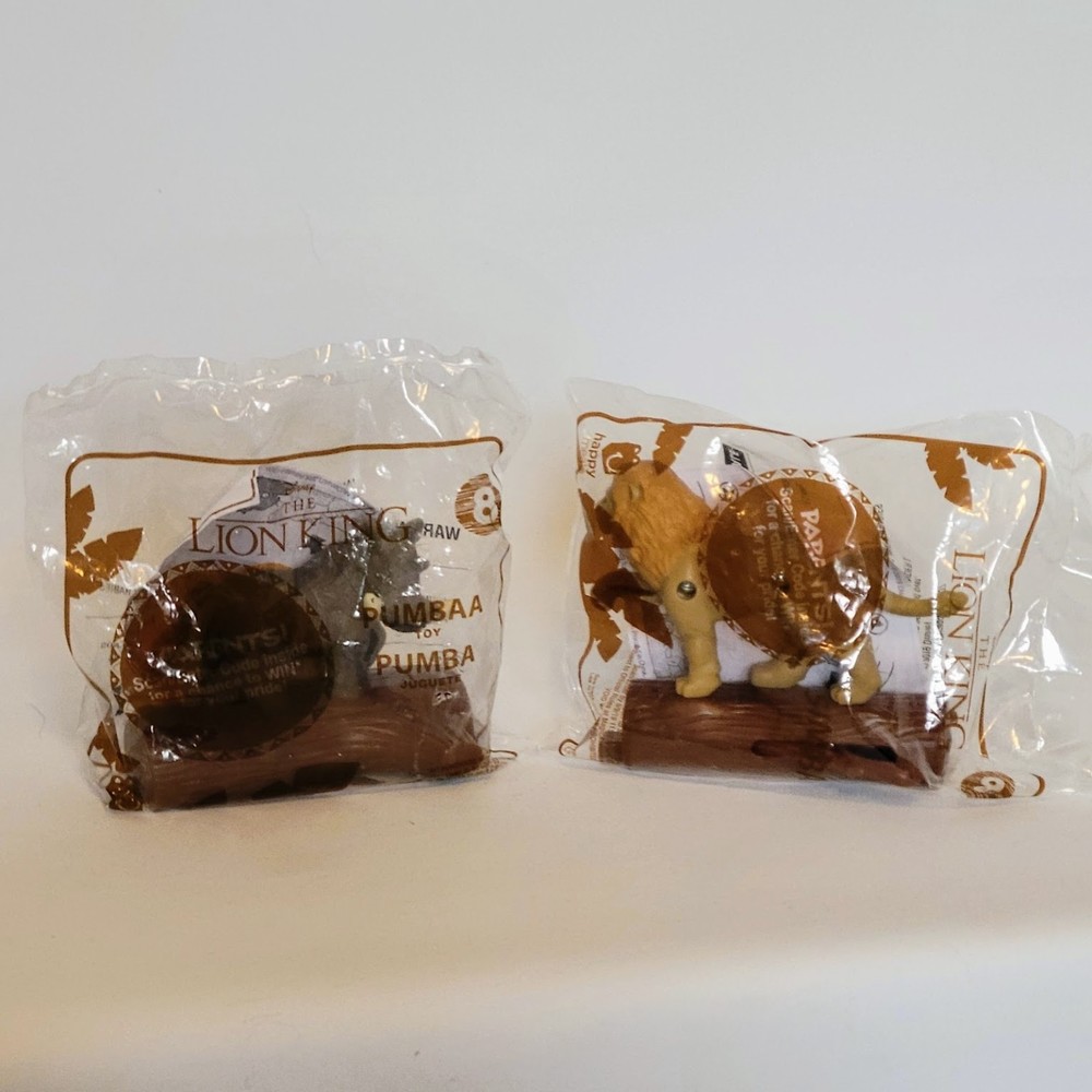 Disney The Lion King McDonalds Happy Meal Toys Simba & Pumba Rare.